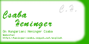 csaba heninger business card